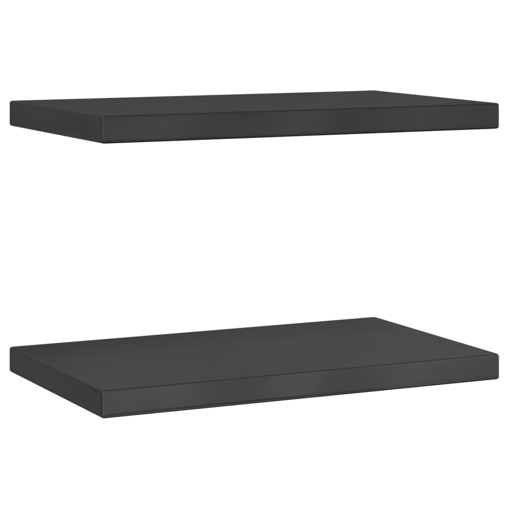 vidaXL Wall Shelves 2 pcs 50x30x3 cm Black Stainless Steel