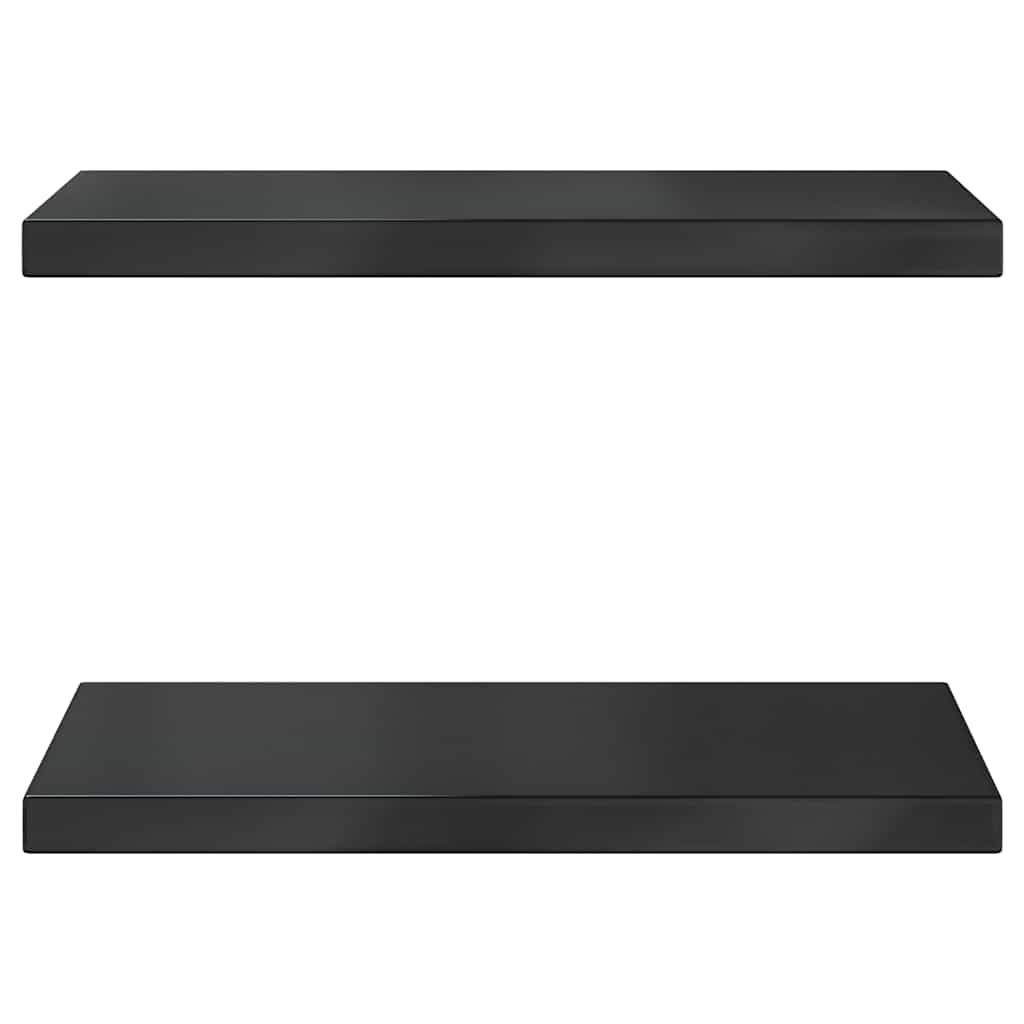 Wall Shelves 2 pcs 50x30 cm Black Stainless Steel