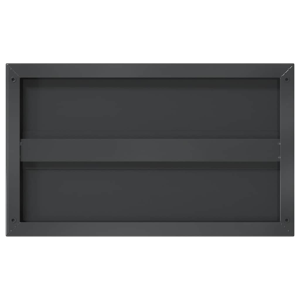 Wall Shelves 2 pcs 50x30 cm Black Stainless Steel
