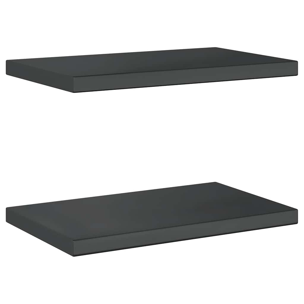 vidaXL Wall Shelves 2 pcs 50x30x3 cm Black Stainless Steel