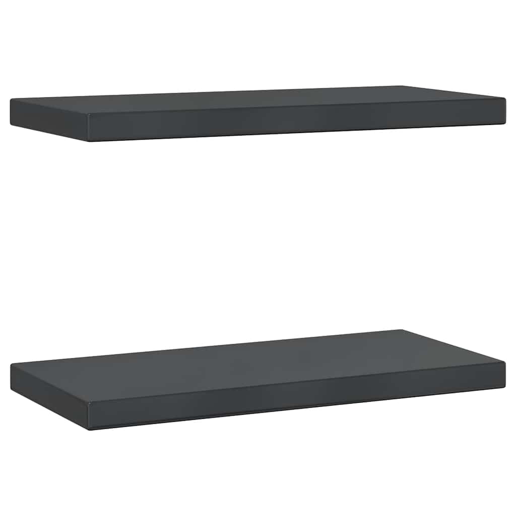 Wall Shelves 2 pcs 50x23.5 cm Black Stainless Steel