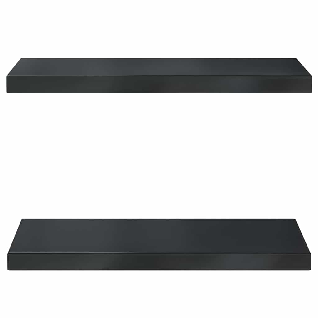 Wall Shelves 2 pcs 50x23.5 cm Black Stainless Steel