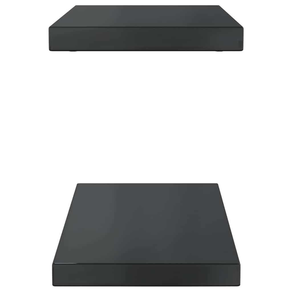Wall Shelves 2 pcs 50x23.5 cm Black Stainless Steel
