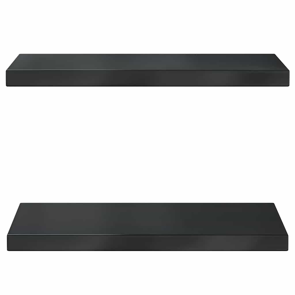 vidaXL Wall Shelves 2 pcs 50x23.5x3 cm Black Stainless Steel