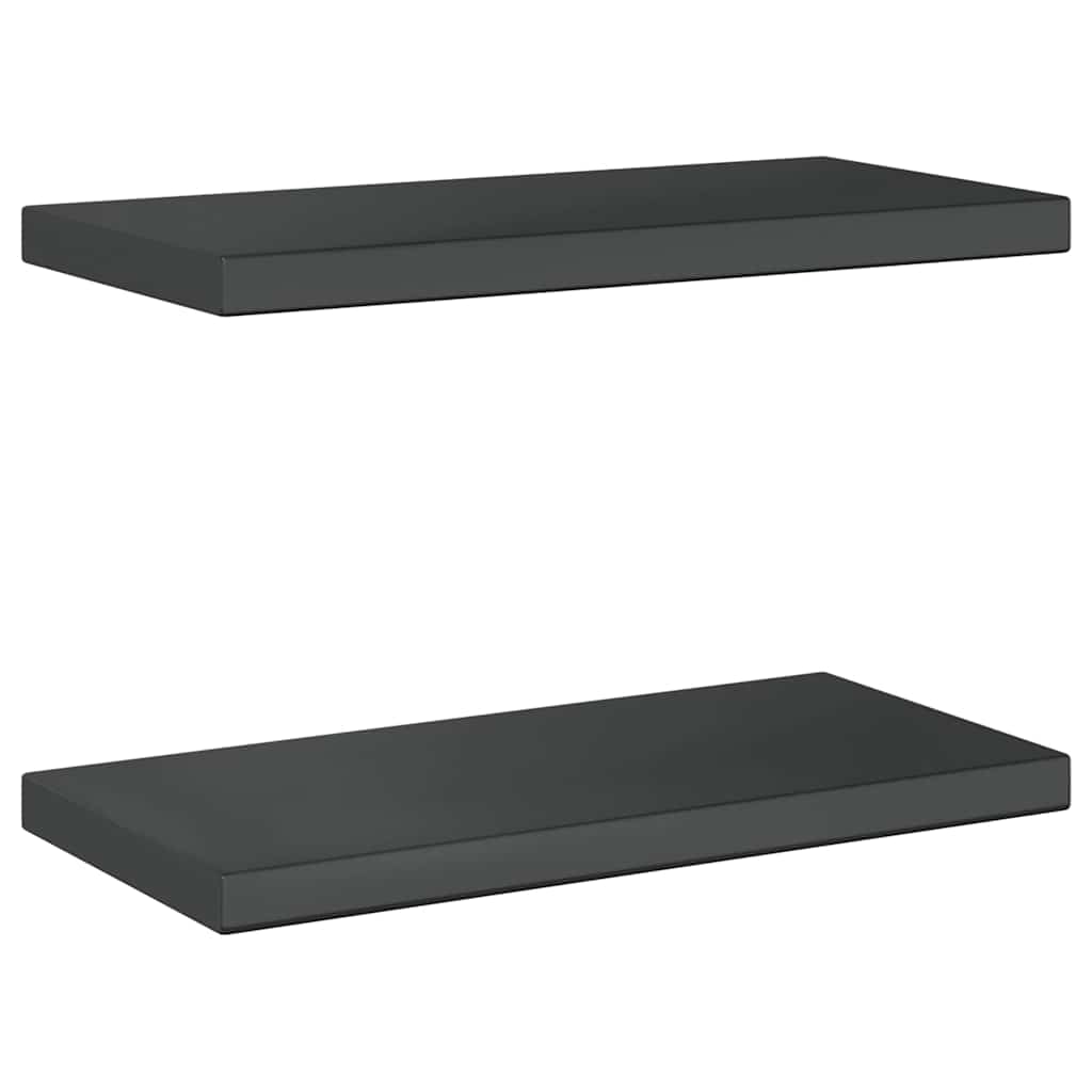 Wall Shelves 2 pcs 50x23.5 cm Black Stainless Steel