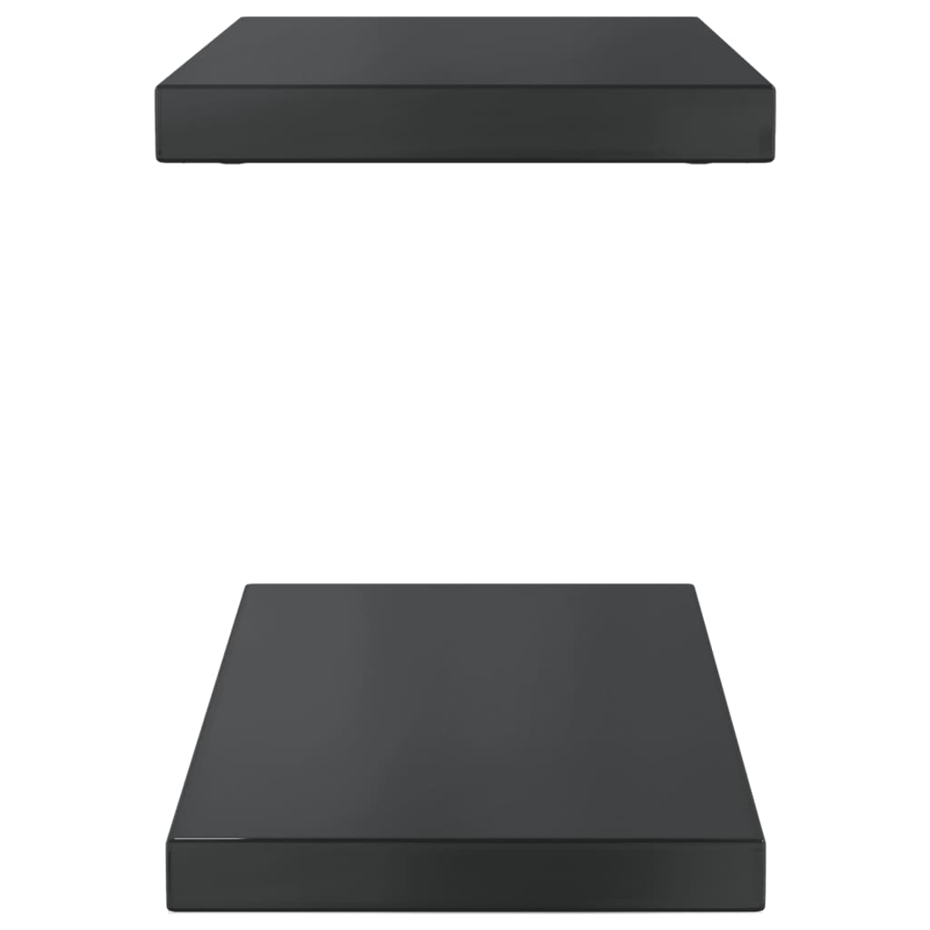 vidaXL Wall Shelves 2 pcs 50x23.5x3 cm Black Stainless Steel