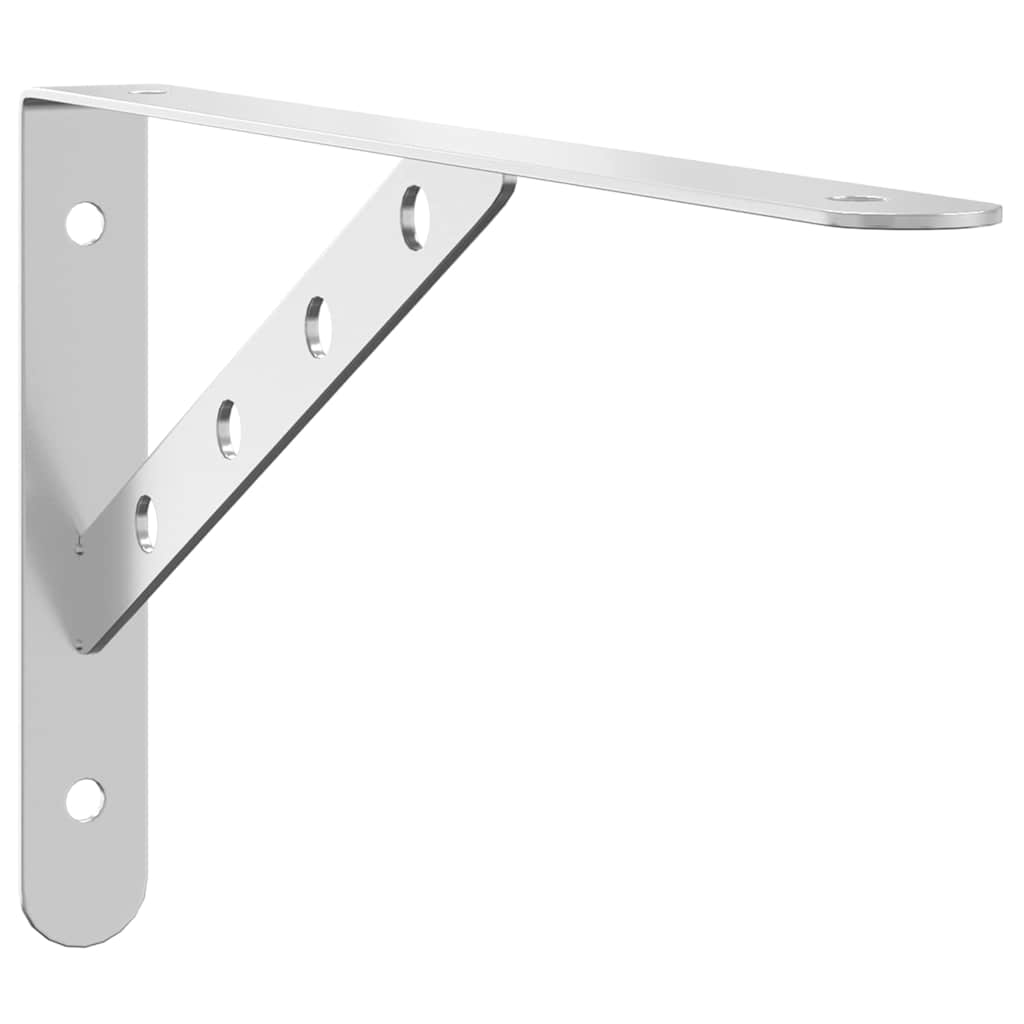 vidaXL Shelf Brackets 4 pcs 30x2.5x15.5 cm Silver Stainless Steel