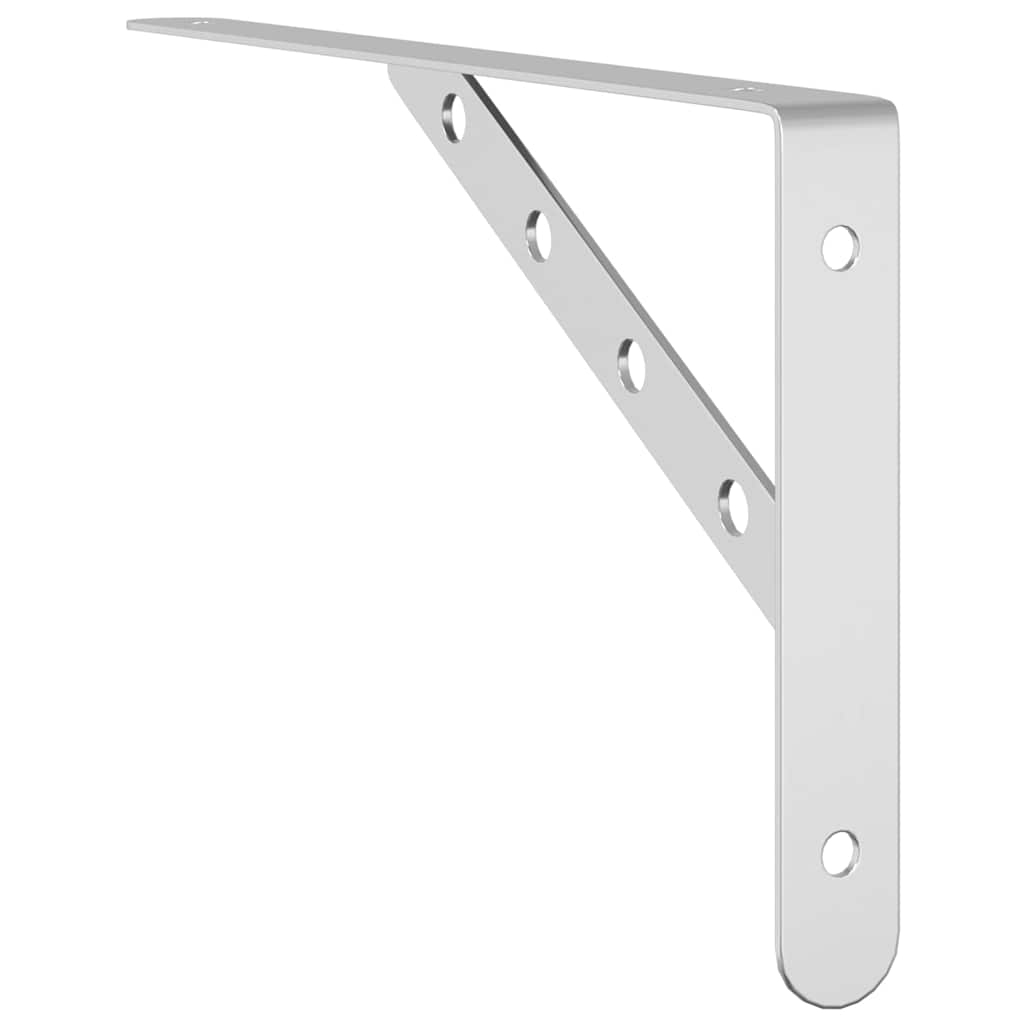 vidaXL Shelf Brackets 4 pcs 30x2.5x15.5 cm Silver Stainless Steel