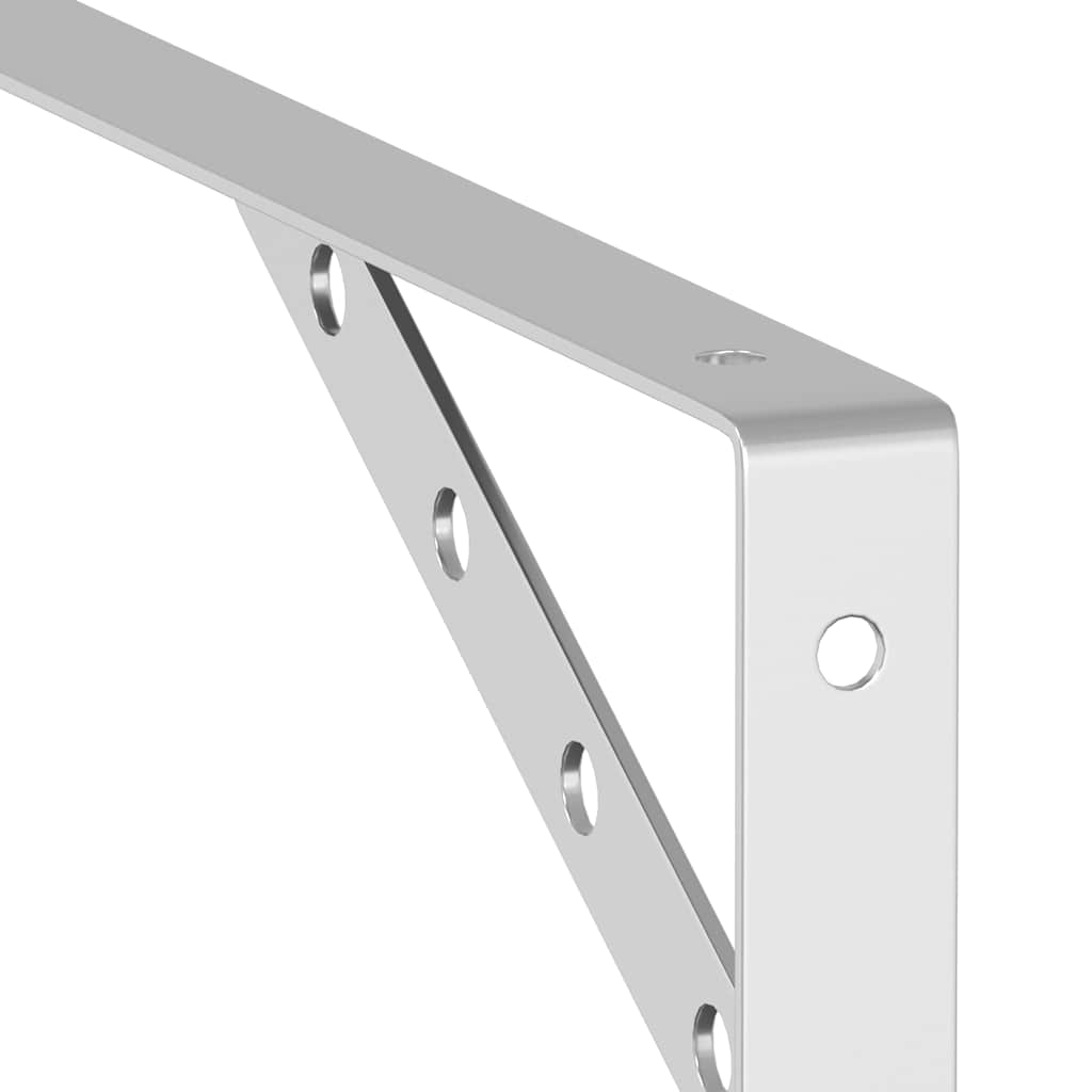 vidaXL Shelf Brackets 4 pcs 30x2.5x15.5 cm Silver Stainless Steel