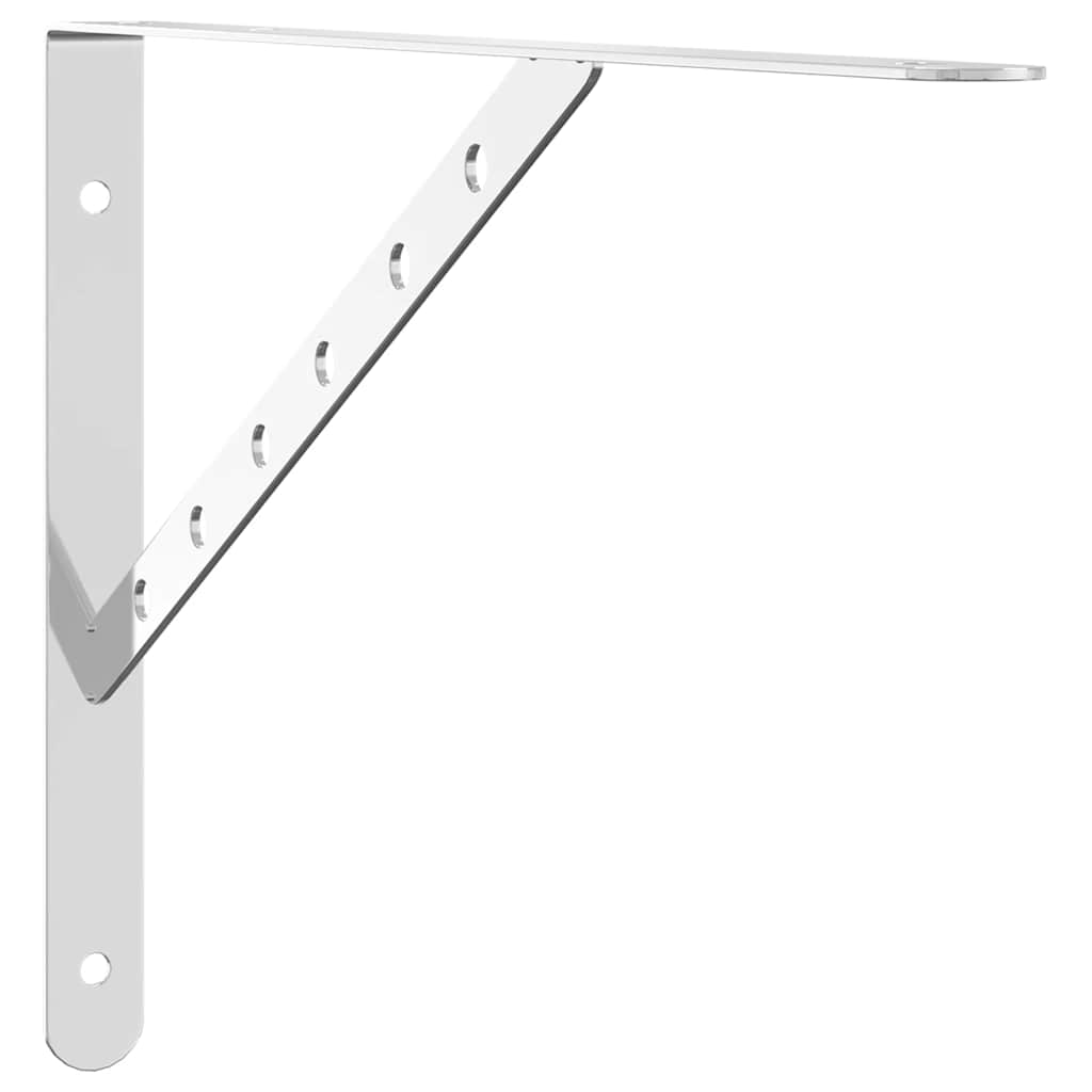Shelf Brackets 4 pcs 40x2.5x25 cm Silver Stainless Steel