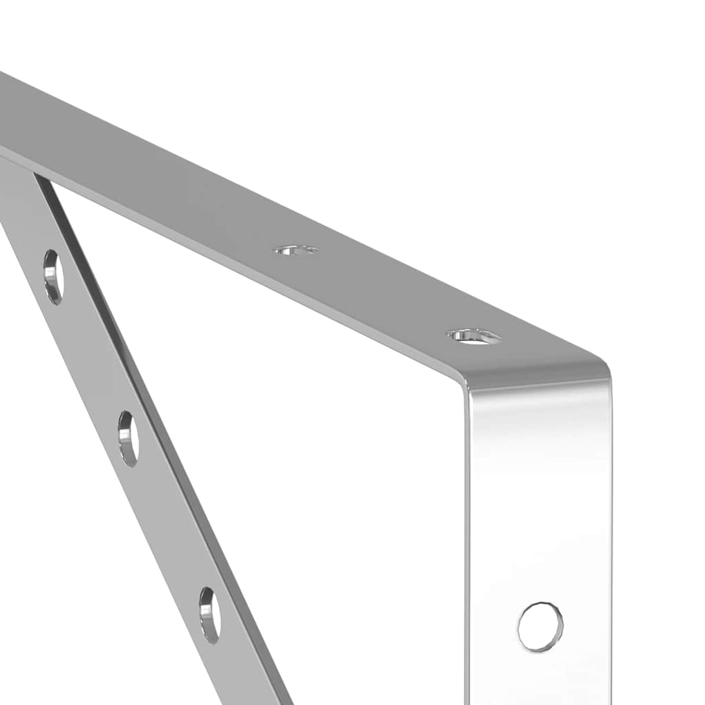 Shelf Brackets 4 pcs 40x2.5x25 cm Silver Stainless Steel
