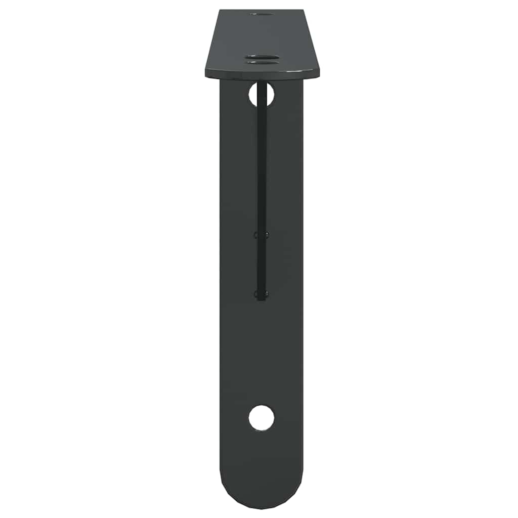 Shelf Brackets 4 pcs 23.5x2.5x15.5 cm Black Stainless Steel