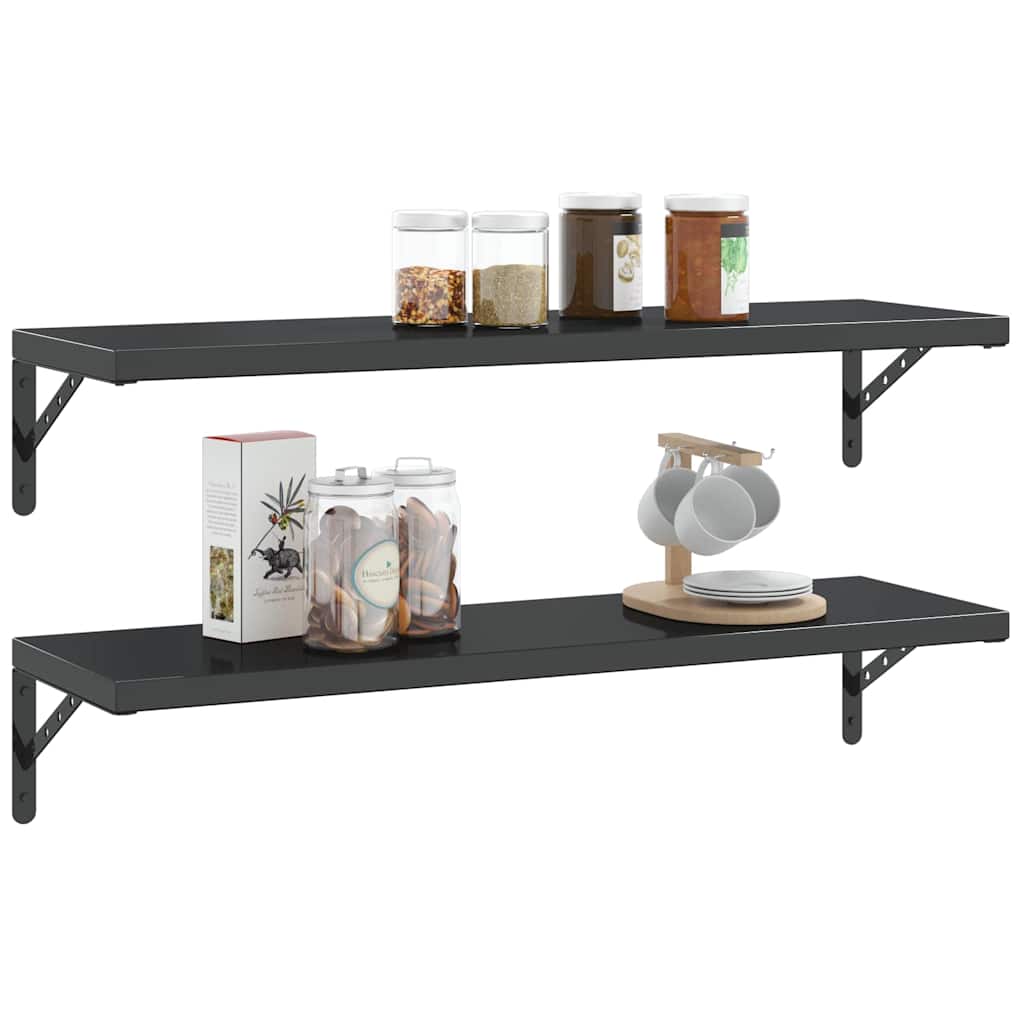 Shelf Brackets 4 pcs 30x2.5x15.5 cm Black Stainless Steel