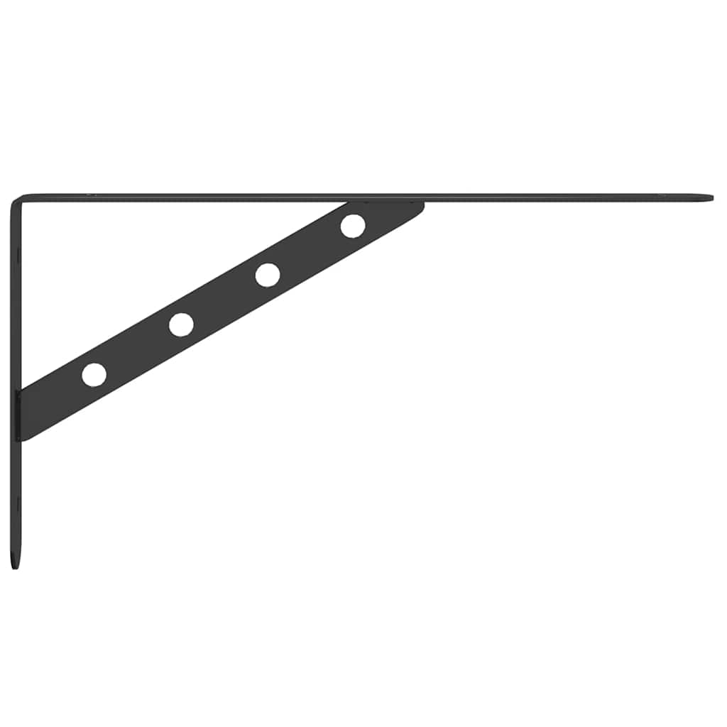 Shelf Brackets 4 pcs 30x2.5x15.5 cm Black Stainless Steel