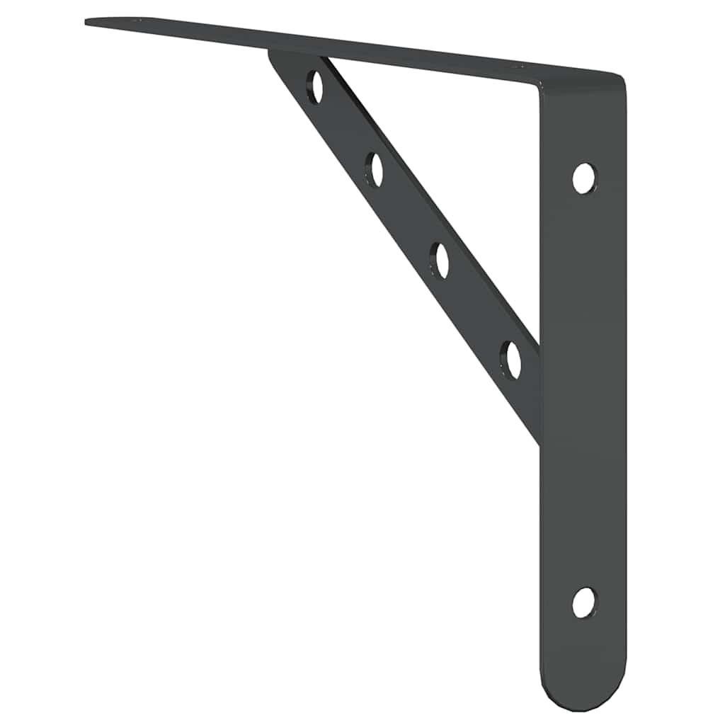 Shelf Brackets 4 pcs 30x2.5x15.5 cm Black Stainless Steel