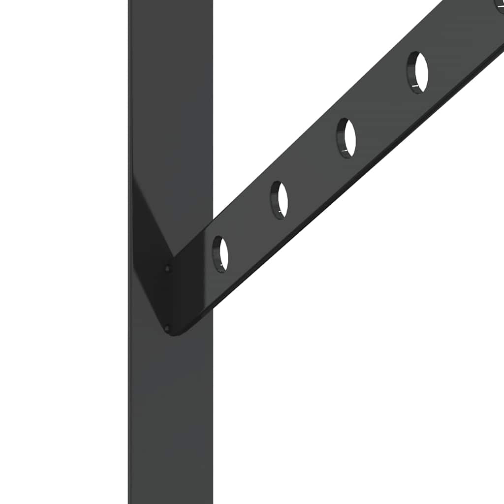 Shelf Brackets 4 pcs 30x2.5x15.5 cm Black Stainless Steel