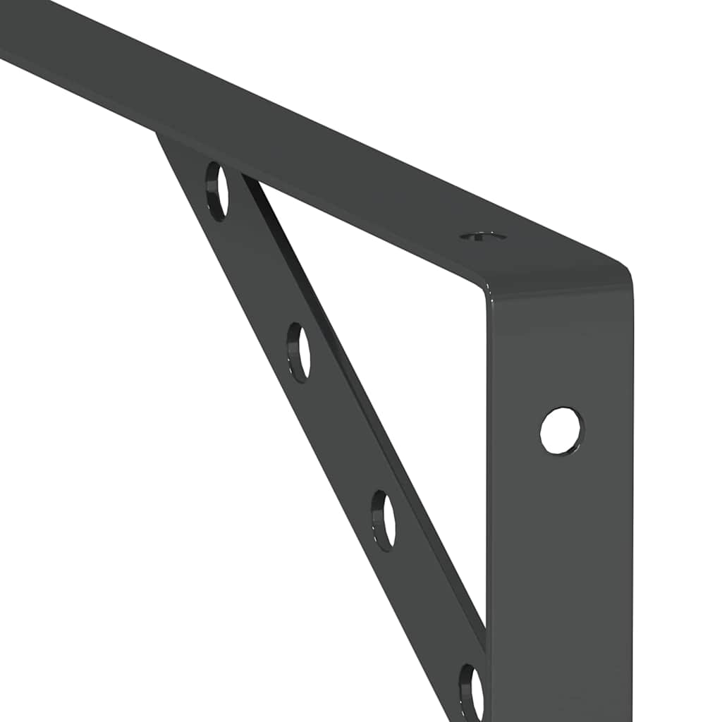 Shelf Brackets 4 pcs 30x2.5x15.5 cm Black Stainless Steel