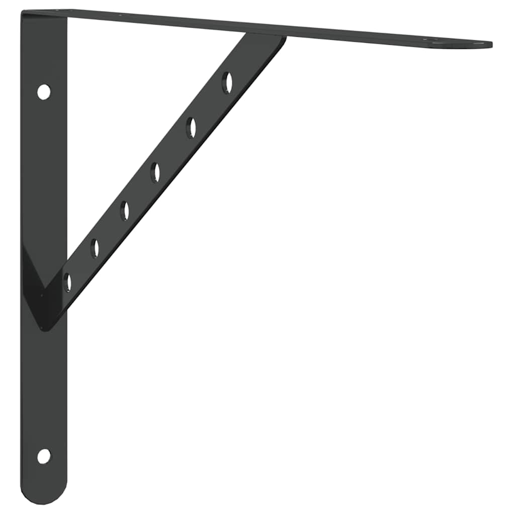 Shelf Brackets 4 pcs 40x2.5x25 cm Black Stainless Steel