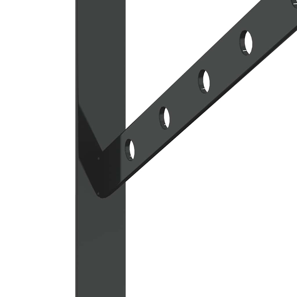 Shelf Brackets 4 pcs 40x2.5x25 cm Black Stainless Steel