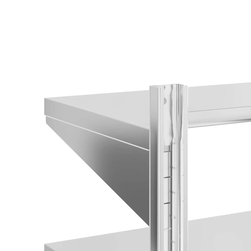 2-Tier Wall Shelf 50x40x48 cm Silver Stainless Steel
