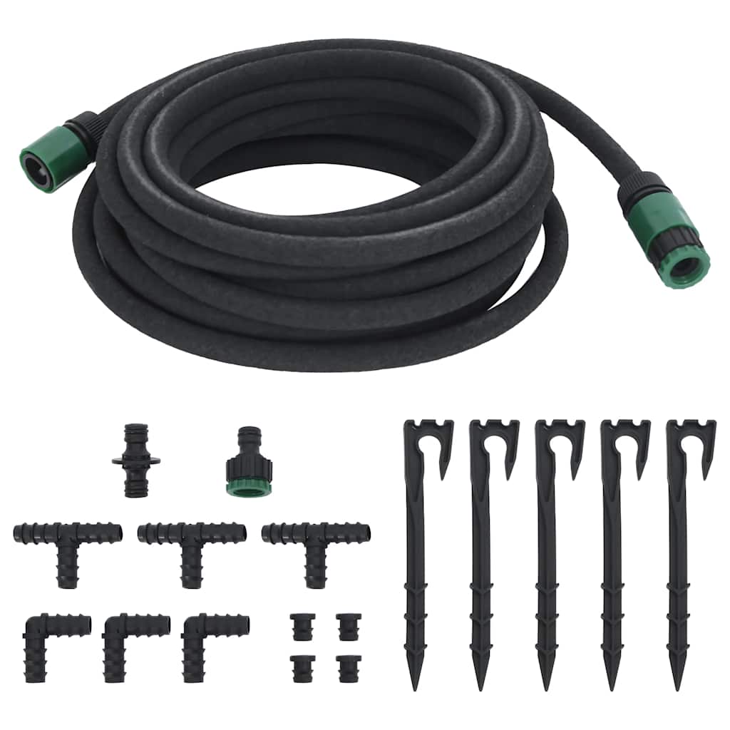 Garden Soaker Hose Black 0,6" 10 m Rubber