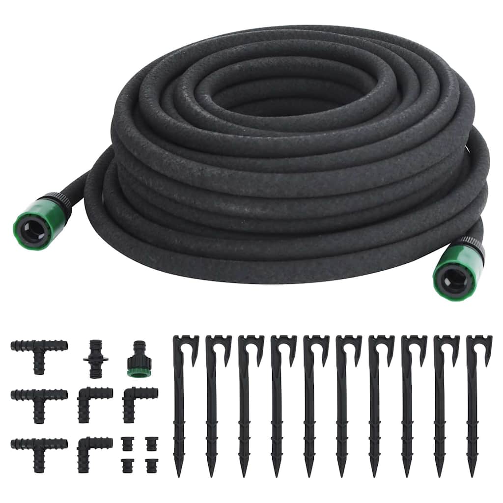 Garden Soaker Hose Black 0,6" 25 m Rubber