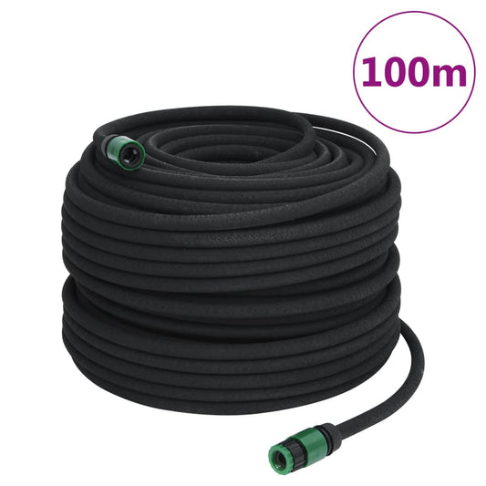 vidaXL Garden Soaker Hose Black 0.6" 100 m Rubber