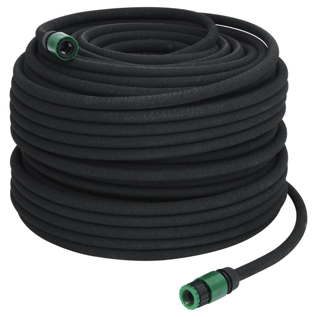 vidaXL Garden Soaker Hose Black 0.6" 100 m Rubber