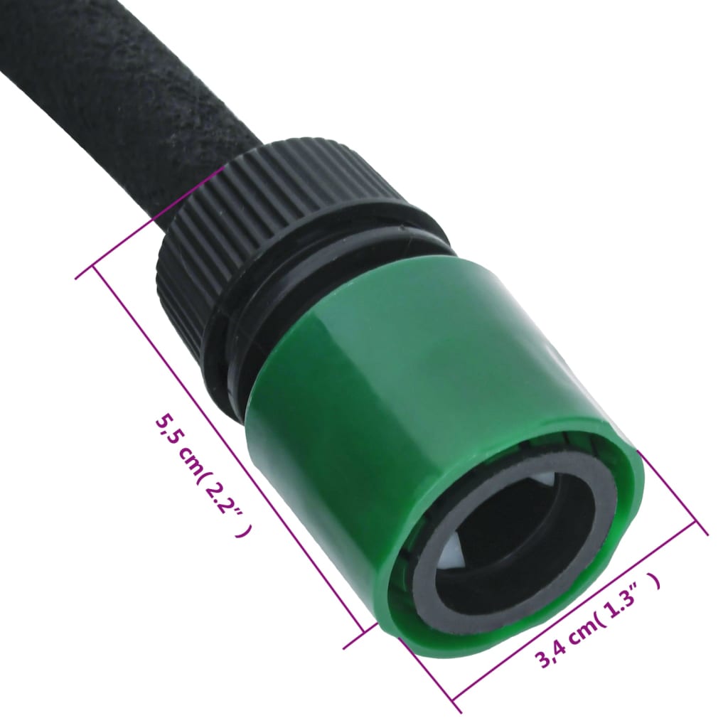 vidaXL Garden Soaker Hose Black 0.6" 100 m Rubber