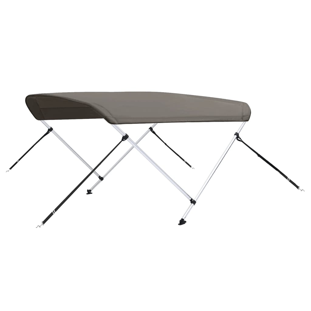 vidaXL 2-bow Bimini Top Grey 180x130x110 cm