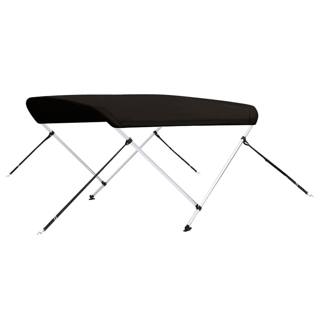 vidaXL 2-bow Bimini Top Black 178x138x96 cm