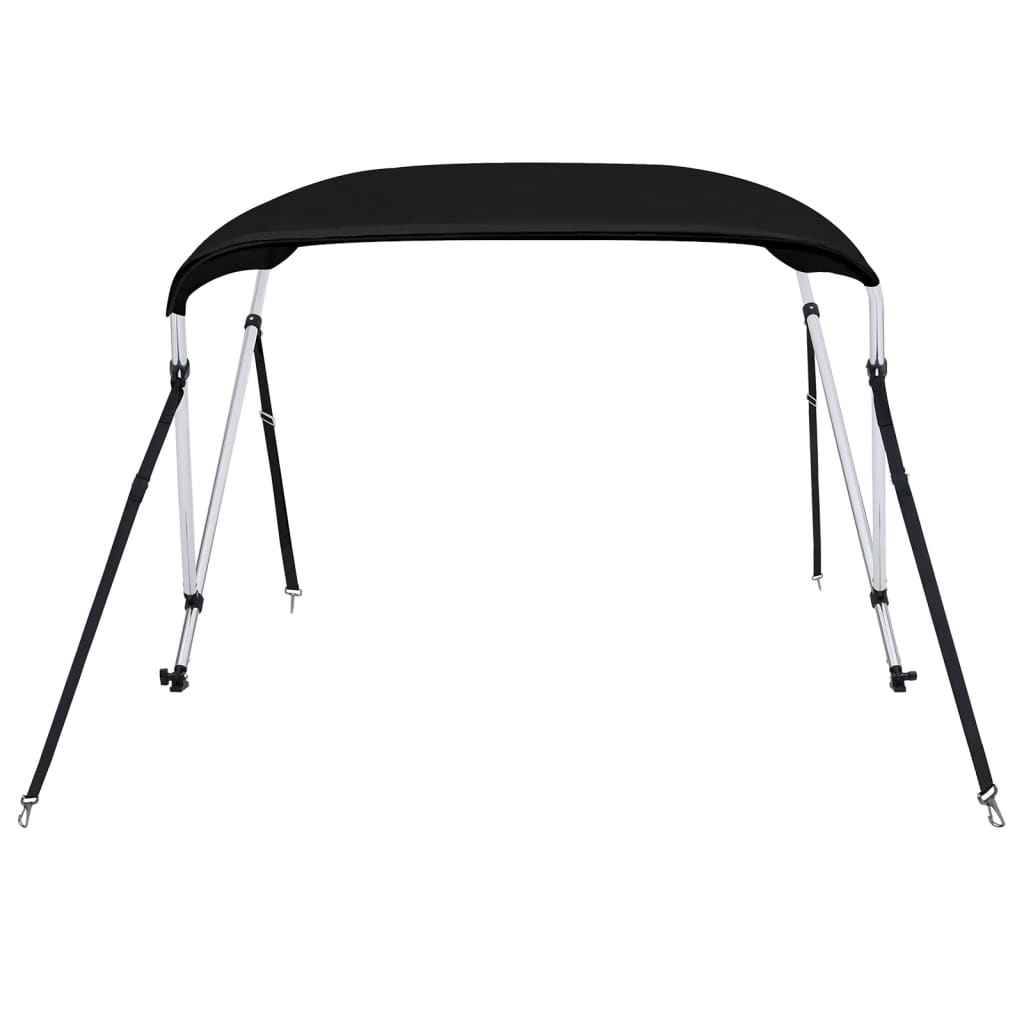 vidaXL 2-bow Bimini Top Black 180x150x110 cm