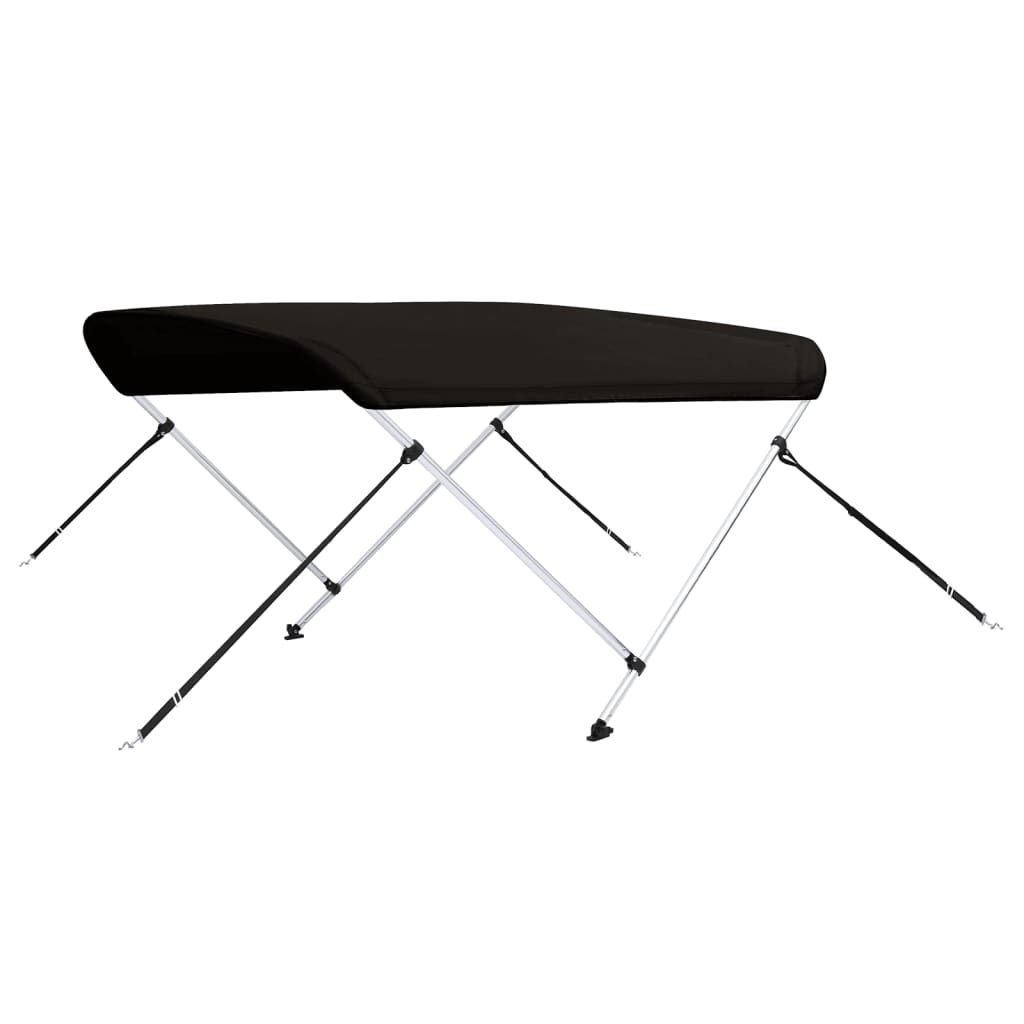 vidaXL 2-bow Bimini Top Black 180x150x110 cm