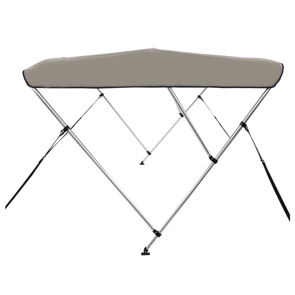 vidaXL 3-bow Bimini Top Grey 182x184x136 cm