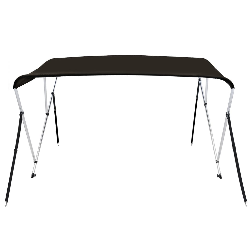 vidaXL 3-bow Bimini Top Black 183x160x137 cm