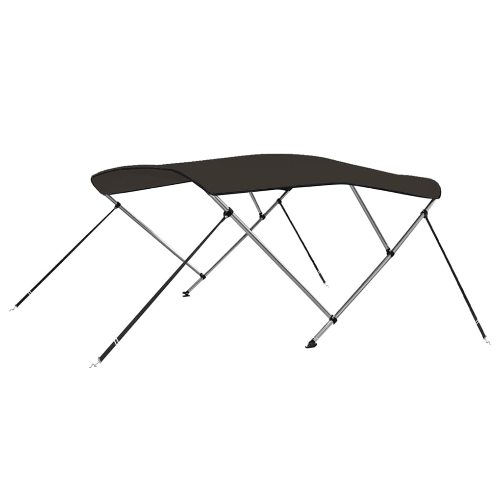 vidaXL 3-bow Bimini Top Black 183x160x137 cm