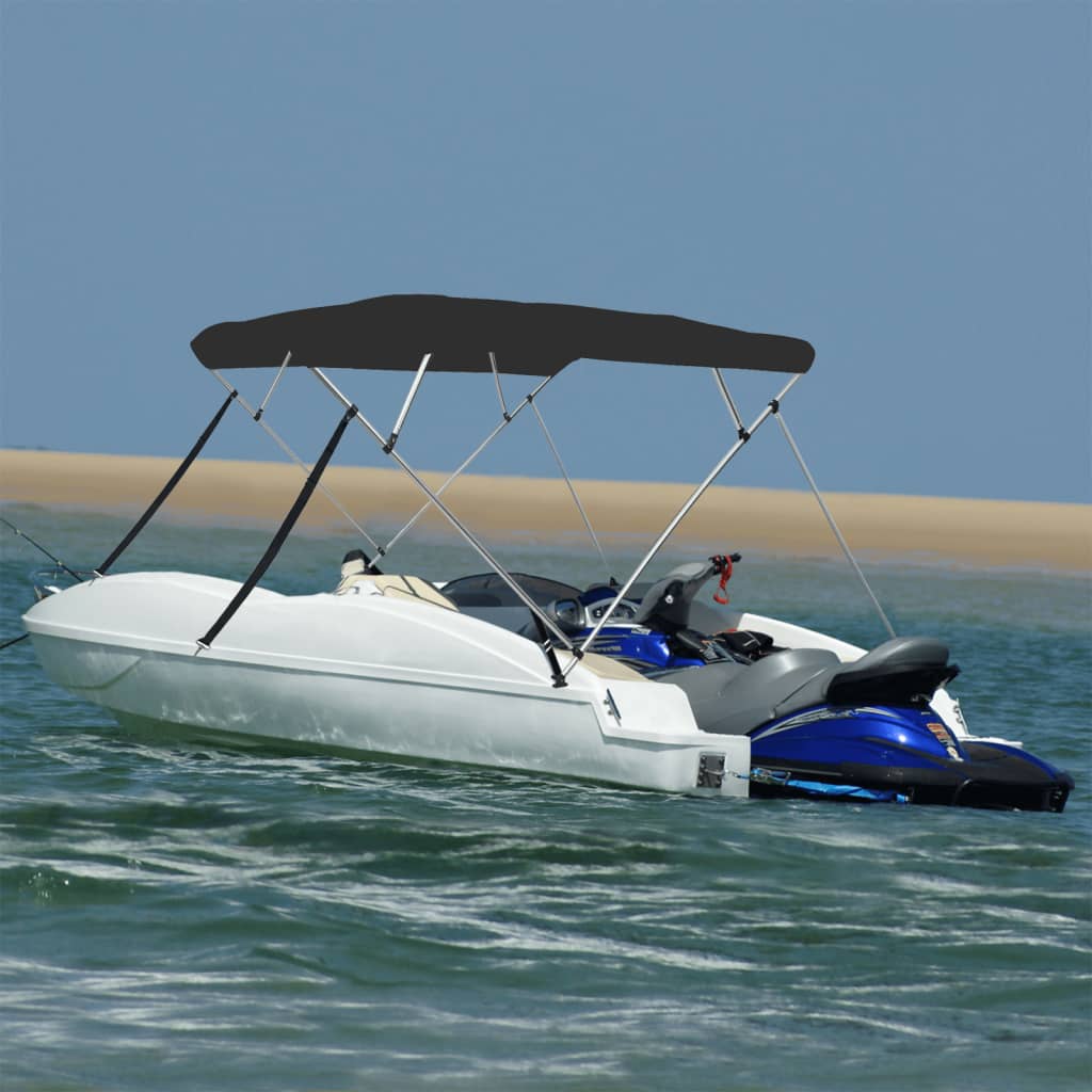 vidaXL 4-bow Bimini Top Black 239x184x131 cm