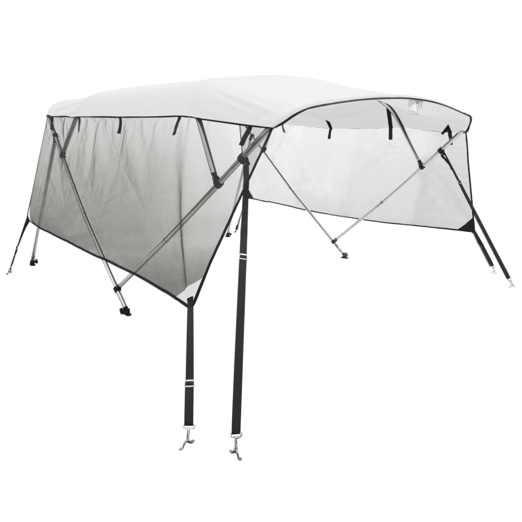 vidaXL 3-bow Bimini Top with Mesh Sidewalls 183x(137-152)x137 cm