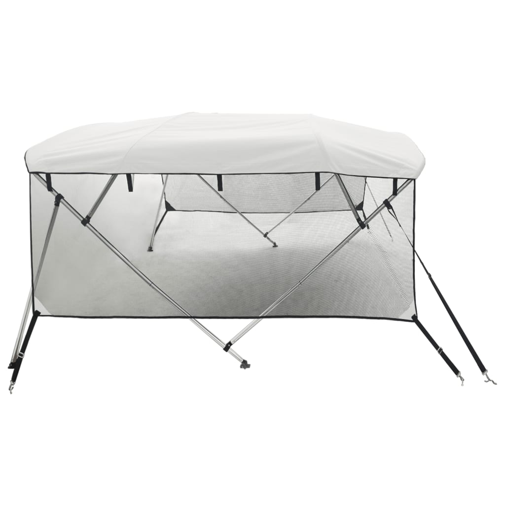 vidaXL 3-bow Bimini Top with Mesh Sidewalls 183x(137-152)x137 cm