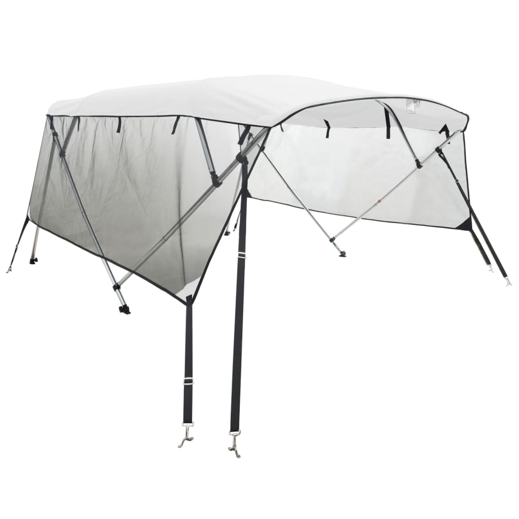 vidaXL 3-bow Bimini Top with Mesh Sidewalls 183x(170-182)x137 cm