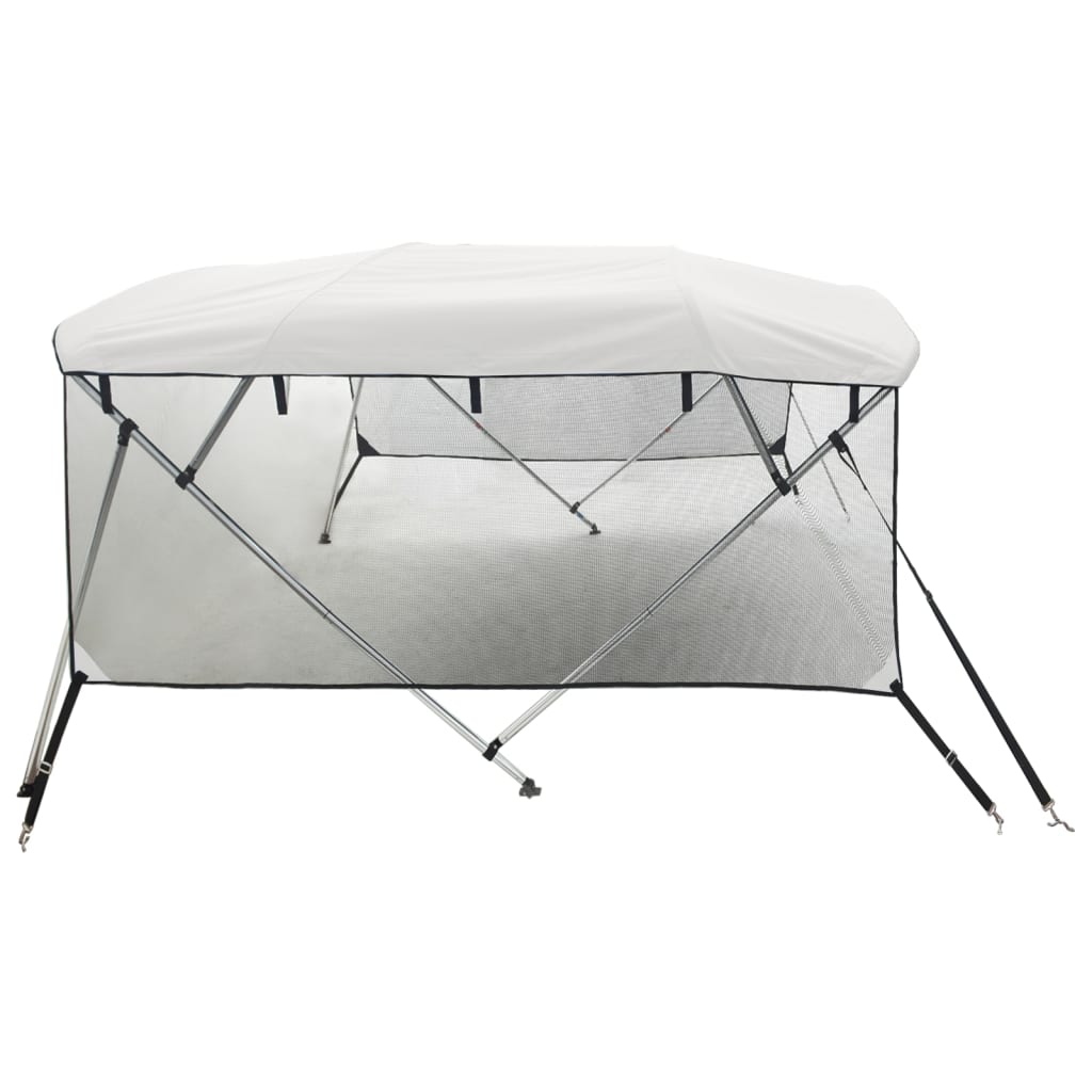 vidaXL 3-bow Bimini Top with Mesh Sidewalls 183x(170-182)x137 cm