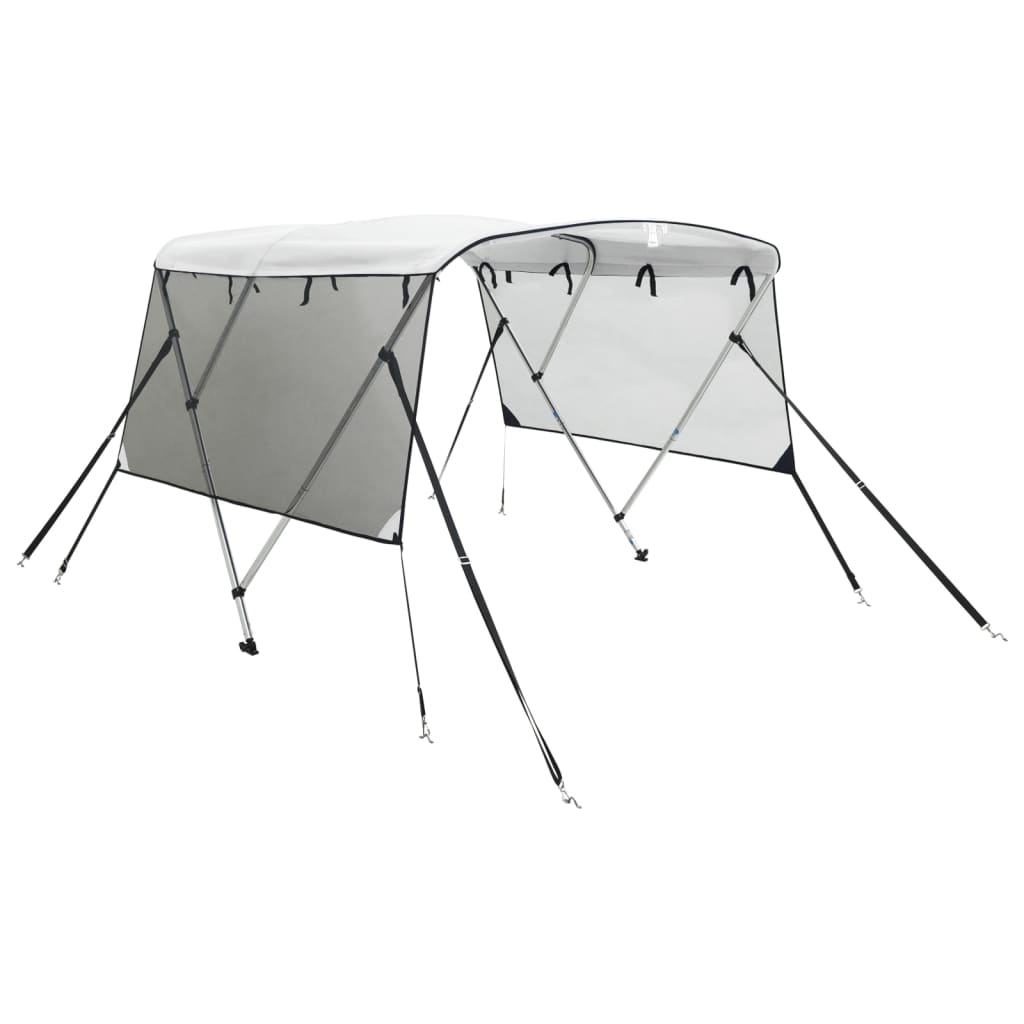 vidaXL 3-bow Bimini Top with Mesh Sidewalls 183x(185-198)x137 cm