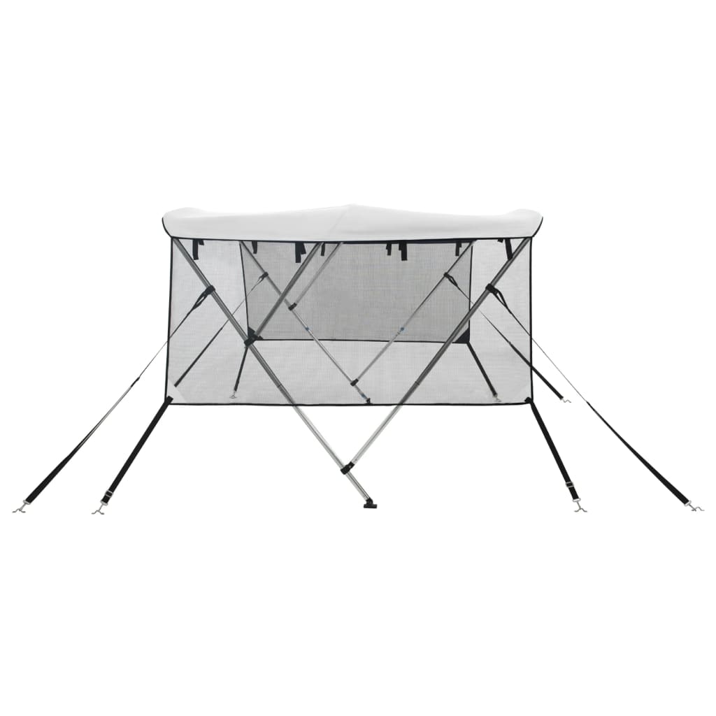 vidaXL 3-bow Bimini Top with Mesh Sidewalls 183x(185-198)x137 cm