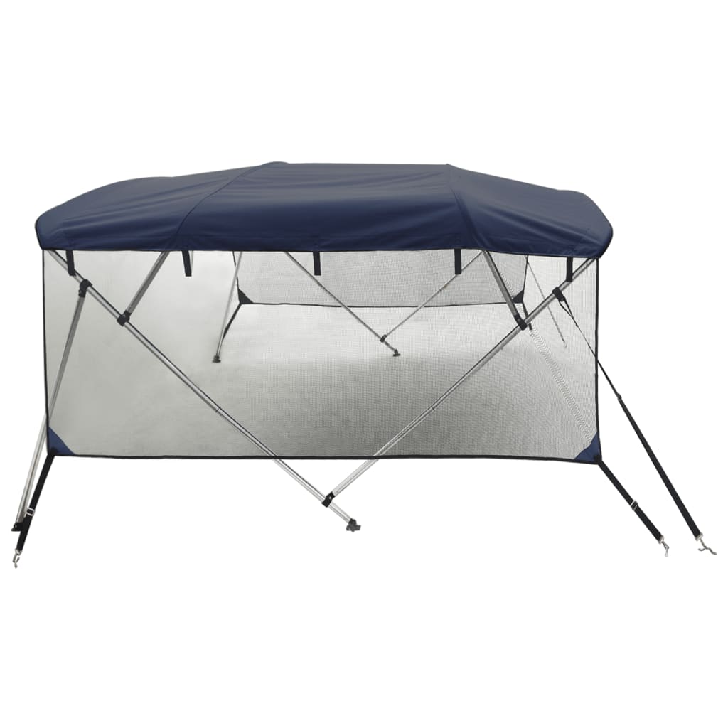 vidaXL 3-bow Bimini Top with Mesh Sidewalls 183x(154-167)x137 cm