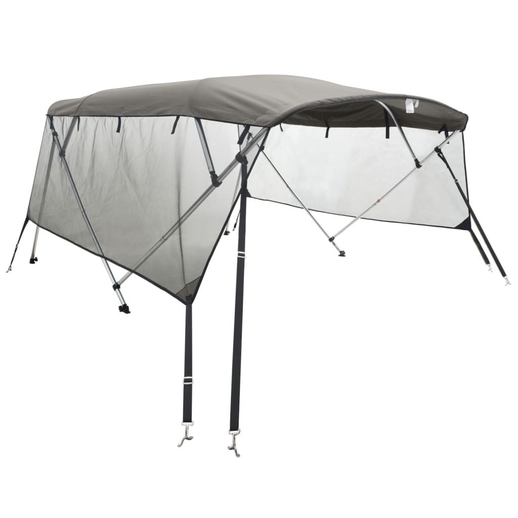 vidaXL 3-bow Bimini Top with Mesh Sidewalls 183x(137-152)x137 cm