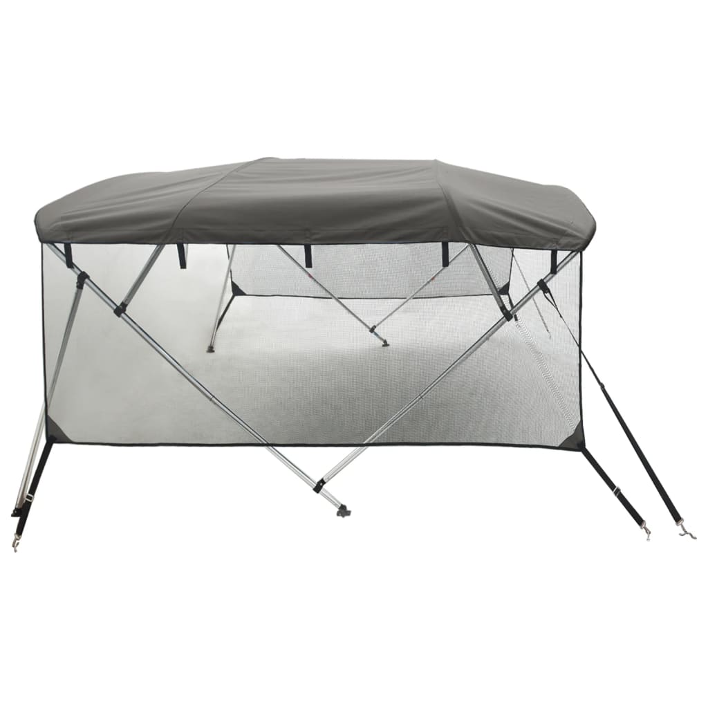 vidaXL 3-bow Bimini Top with Mesh Sidewalls 183x(154-167)x137 cm