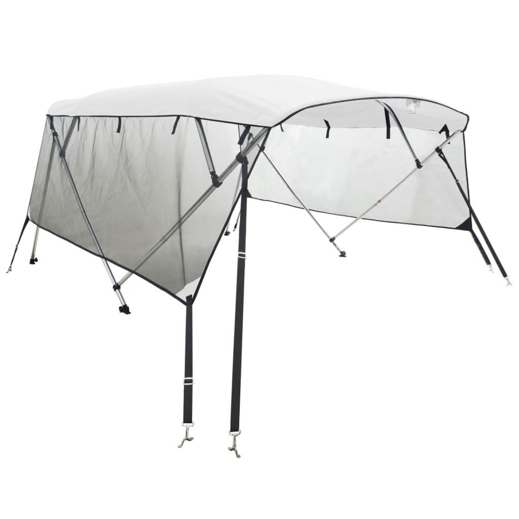 vidaXL 4-bow Bimini Top with Mesh Sidewalls 243x(170-182)x137 cm