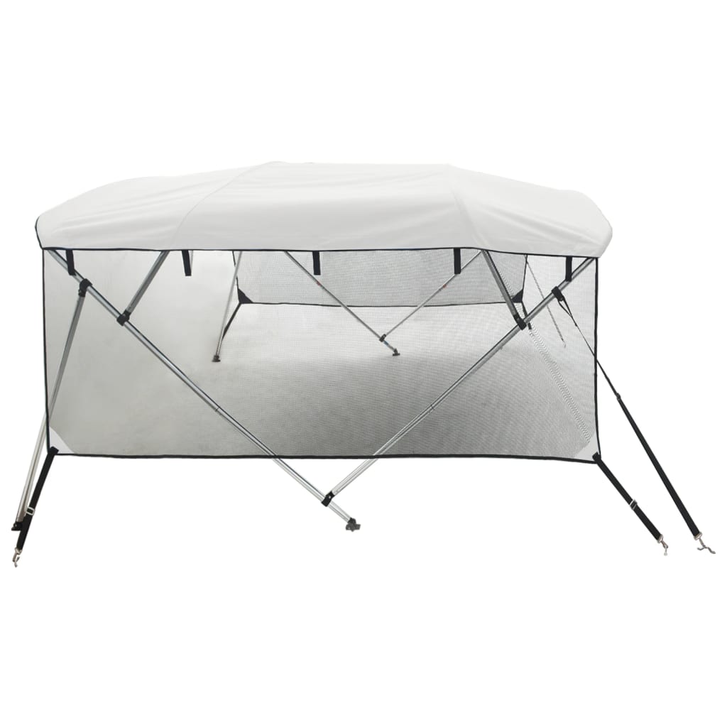 vidaXL 4-bow Bimini Top with Mesh Sidewalls 243x(200-213)x137 cm