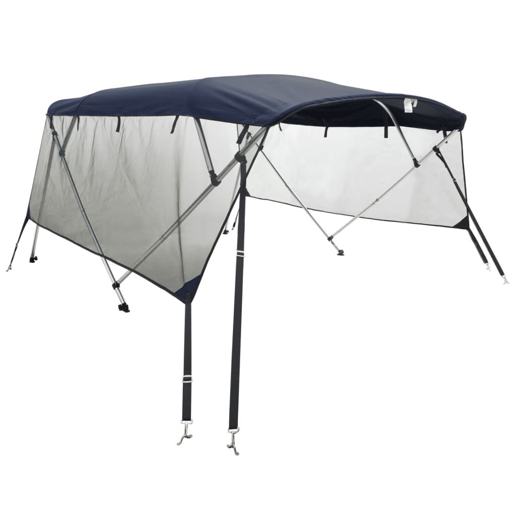 vidaXL 4-bow Bimini Top with Mesh Sidewalls 243x(185-198)x137 cm