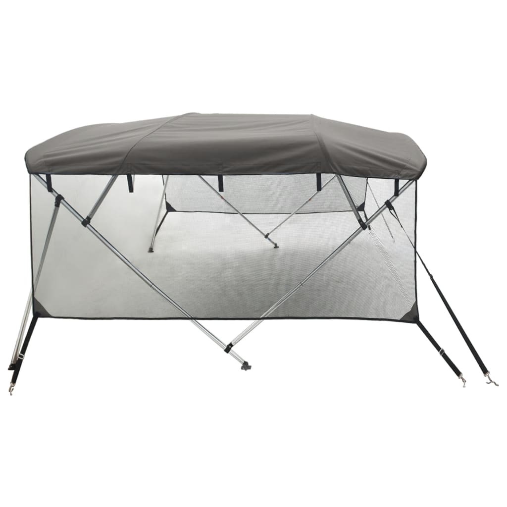 vidaXL 4-bow Bimini Top with Mesh Sidewalls 243x(170-182)x137 cm